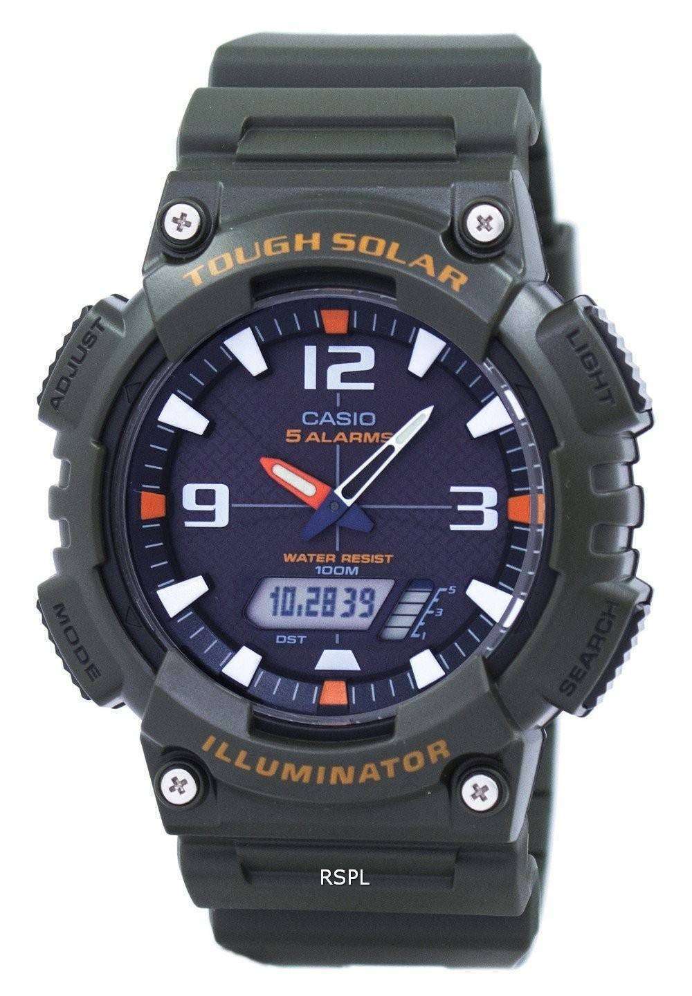 Casio iluminador Tough Solar alarma analógica Digital AQ S810W 3AV