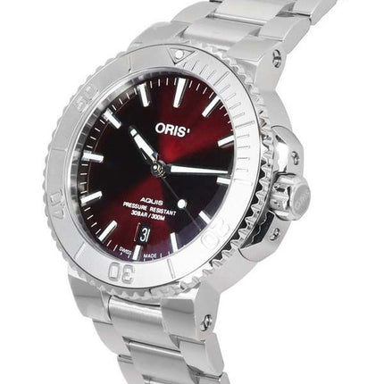 Oris Aquis Date Relief Red Dial Automatic Diver's 01-733-7766-4158-07-8-22-05PEB 300M Reloj para hombre