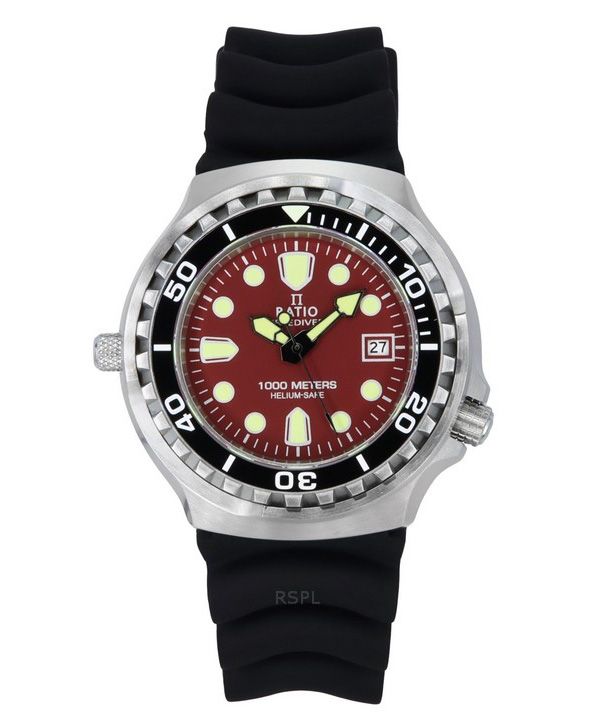 Ratio FreeDiver Version 02 Helium Safe 1000M Sapphire Quartz Red Dial 1038EF102V-RED-V02 Herreur