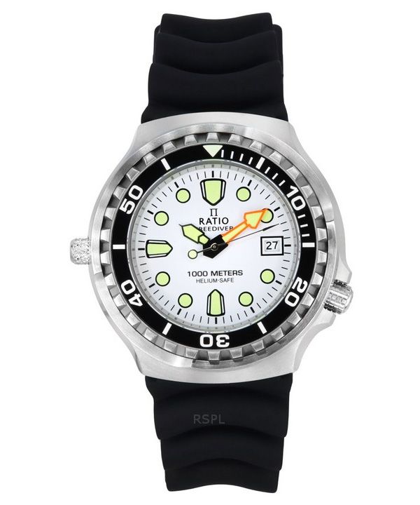 Ratio FreeDiver Version 02 Helium Safe 1000M Sapphire Quartz White Dial 1038EF102V-WHT-V02 Herreur