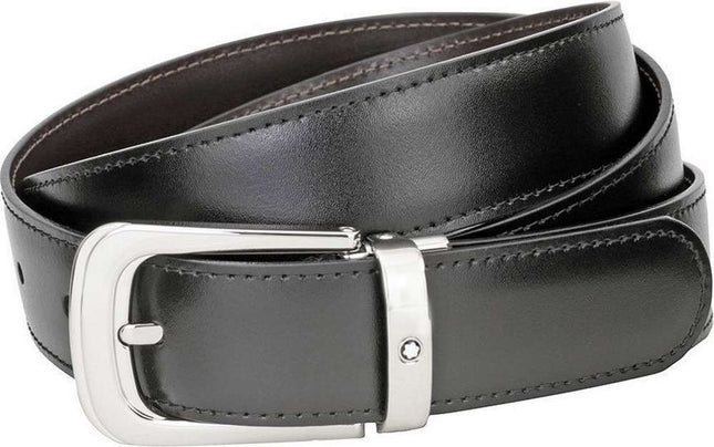 Montblanc Contemporary 106603 CinturÃ³n de cuero reversible para hombre negro-marrÃ³n