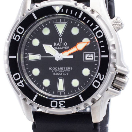 Ratio Free Diver Helium Safe 1000M Acero inoxidable Automático 1066KE20-33VA-BLK Reloj para hombre