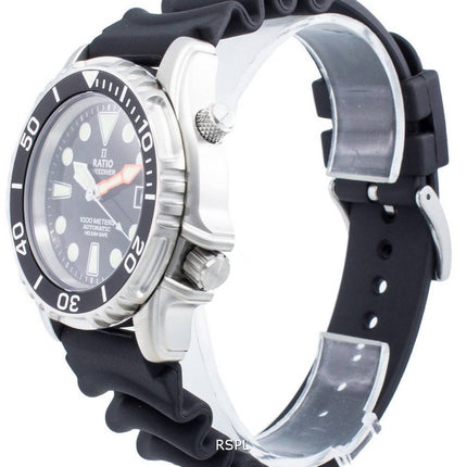 Ratio Free Diver Helium Safe 1000M Acero inoxidable Automático 1066KE20-33VA-BLK Reloj para hombre