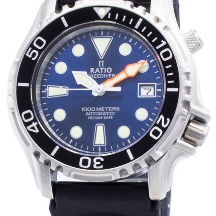 Ratio Free Diver Helium Safe 1000M Acero inoxidable Automático 1066KE20-33VA-BLU Reloj para hombre