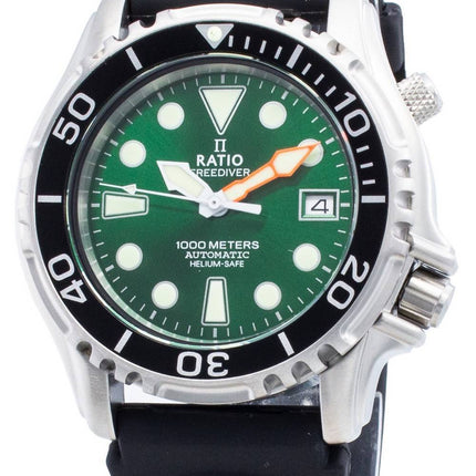 Ratio Free Diver Helium Safe 1000M Acero inoxidable Automático 1066KE20-33VA-GRN Reloj para hombre