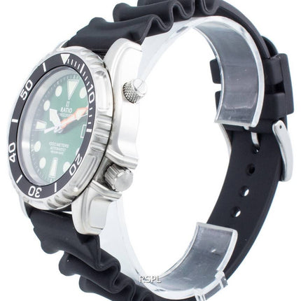 Ratio Free Diver Helium Safe 1000M Acero inoxidable Automático 1066KE20-33VA-GRN Reloj para hombre