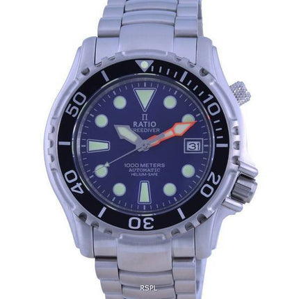 Ratio FreeDiver Helium Safe 1000M Dial azul Acero inoxidable AutomÃ¡tico 1066KE26-33VA-BLU Reloj para hombre