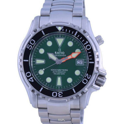 Ratio FreeDiver Helium Safe 1000M Esfera verde Acero inoxidable AutomÃ¡tico 1066KE26-33VA-GRN Reloj para hombre