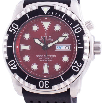 Ratio Free Diver Helium-Safe 1000M Sapphire Automatic 1068HA90-34VA-RED Reloj para hombre