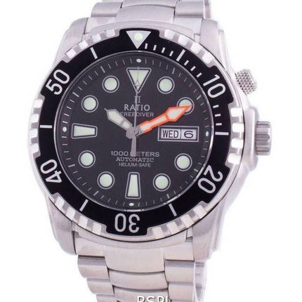 Ratio Free Diver Helium-Safe 1000M Sapphire Automatic 1068HA96-34VA-BLK Reloj para hombre