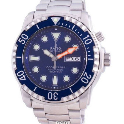 Ratio Free Diver Helium-Safe 1000M Sapphire Automatic 1068HA96-34VA-BLU Reloj para hombre