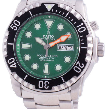 Ratio Free Diver Helium-Safe 1000M Sapphire Automatic 1068HA96-34VA-GRN Reloj para hombre