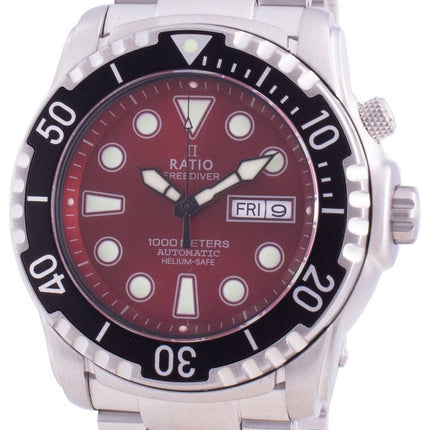 Ratio Free Diver Helium-Safe 1000M Sapphire Automatic 1068HA96-34VA-RED Reloj para hombre