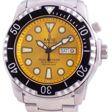 Ratio Free Diver Helium-Safe 1000M Sapphire Automatic 1068HA96-34VA-YLW Reloj para hombre