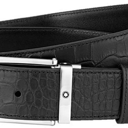 Montblanc 126737 CinturÃ³n de cuero negro para hombre