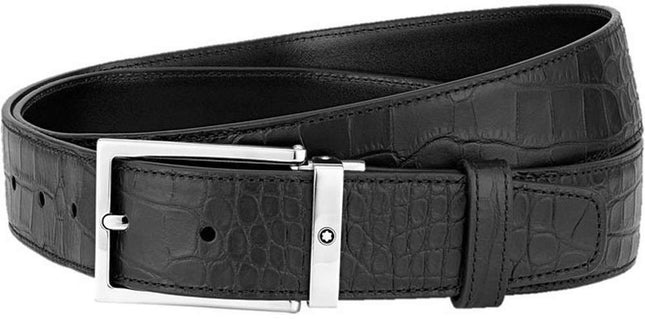 Montblanc 126737 CinturÃ³n de cuero negro para hombre