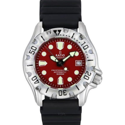 Reloj Ratio FreeDiver Professional 500M zafiro rojo esfera automí¡tica 32BJ202A-RED para hombre