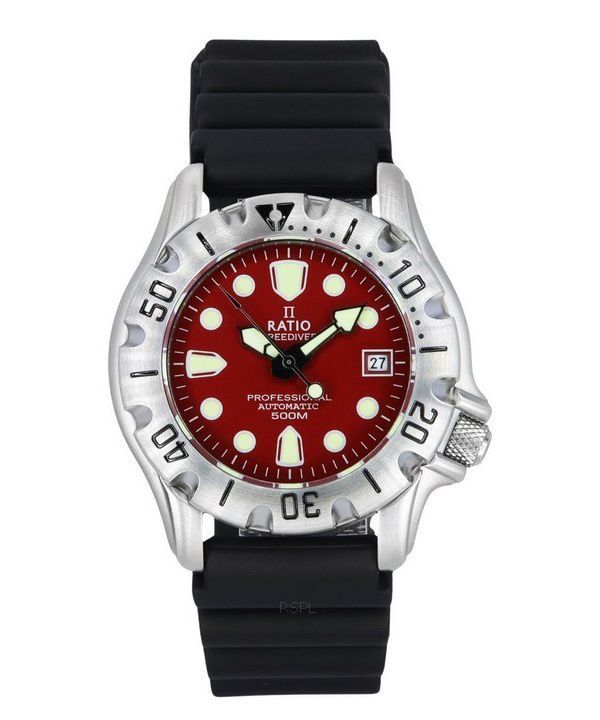 Reloj Ratio FreeDiver Professional 500M zafiro rojo esfera automí¡tica 32BJ202A-RED para hombre