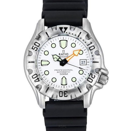 Reloj Ratio FreeDiver Professional 500M zafiro blanco esfera automática 32BJ202A-WHT para hombre