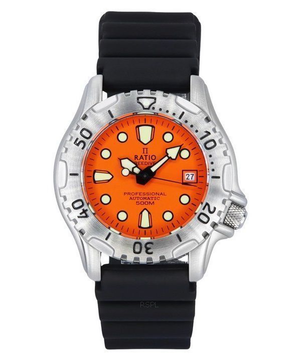 Reloj Ratio FreeDiver Professional 500M zafiro naranja esfera automí¡tica 32GS202A-ORG para hombre