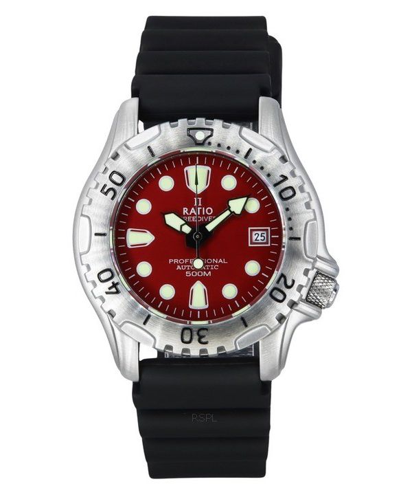 Reloj Ratio FreeDiver Professional 500M zafiro rojo esfera automí¡tica 32GS202A-RED para hombre