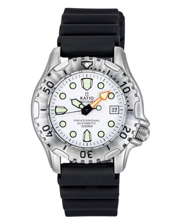 Reloj Ratio FreeDiver Professional 500M zafiro blanco esfera automí¡tica 32GS202A-WHT para hombre