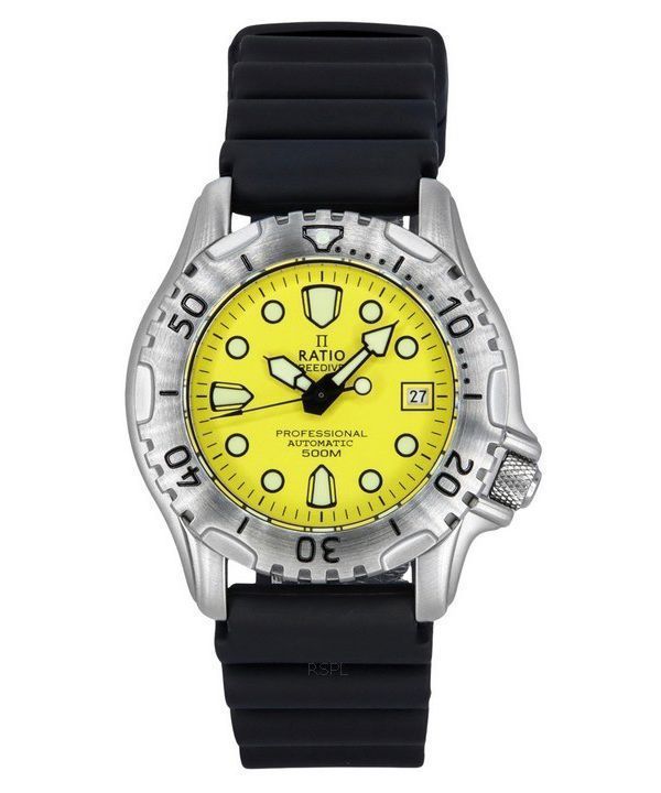 Reloj Ratio FreeDiver Professional 500M con esfera amarilla y zafiro automí¡tico 32GS202A-YLW para hombre