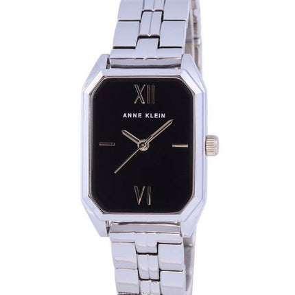 Reloj Anne Klein de acero inoxidable con esfera negra y cuarzo 3775BKSV para mujer