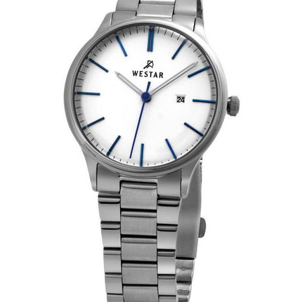 Reloj Westar Profile de acero inoxidable con esfera blanca y cuarzo 40182STN407 para mujer