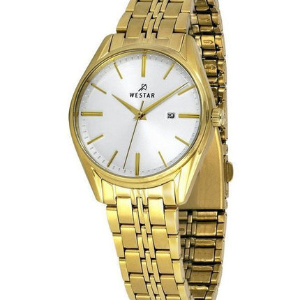 Reloj para mujer Westar Profile de acero inoxidable en tono dorado y esfera blanca de cuarzo 40210GPN107