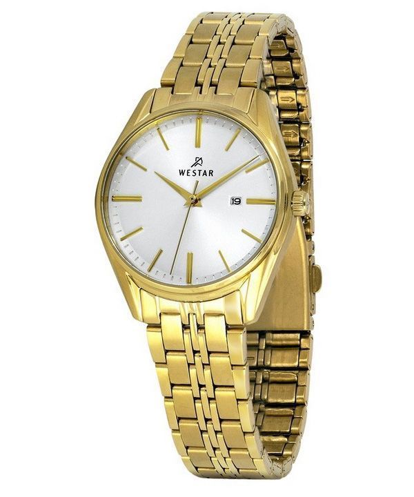 Reloj para mujer Westar Profile de acero inoxidable en tono dorado y esfera blanca de cuarzo 40210GPN107