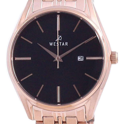 Westar, esfera negra, dos tonos, acero inoxidable, cuarzo 40210 PPN 603, reloj para mujer