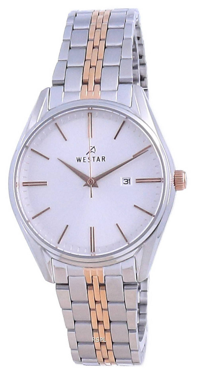 Westar Silver Dial Two Tone Stainless Steel Quartz 40210 SPN 607 Reloj para mujer