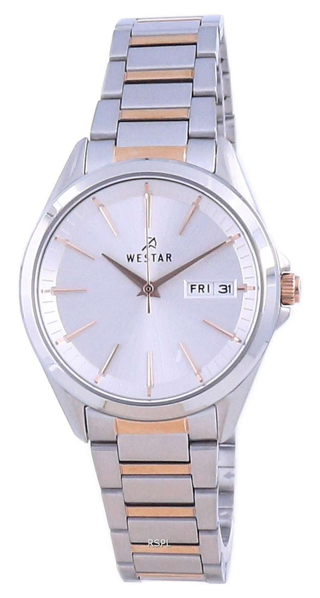 Westar Silver Dial Two Tone Stainless Steel Quartz 40212 SPN 607 Reloj para mujer