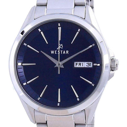 Westar esfera azul acero inoxidable cuarzo 40212 STN 104 reloj para mujer