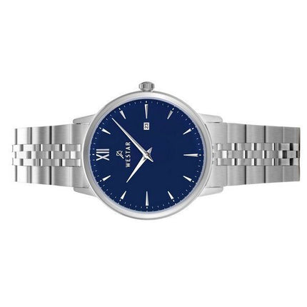 Reloj Westar Profile de acero inoxidable con esfera azul y cuarzo 40215STN104 para mujer