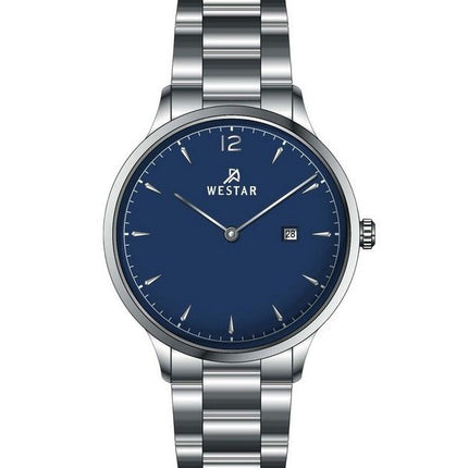 Reloj Westar Profile de acero inoxidable con esfera azul y cuarzo 40218STN104 para mujer