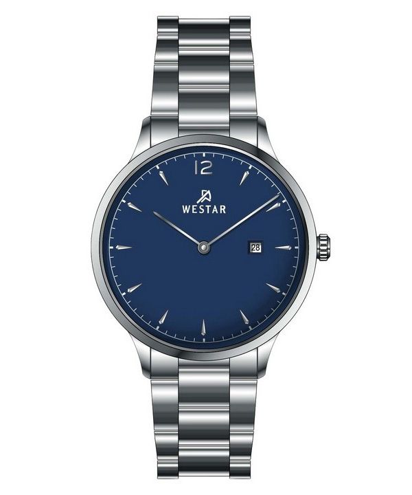 Reloj Westar Profile de acero inoxidable con esfera azul y cuarzo 40218STN104 para mujer