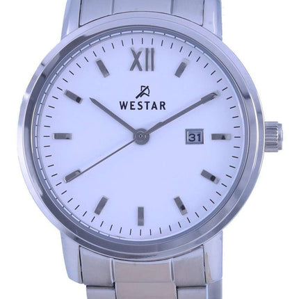 Westar esfera blanca acero inoxidable cuarzo 40245 STN 101 reloj para mujer