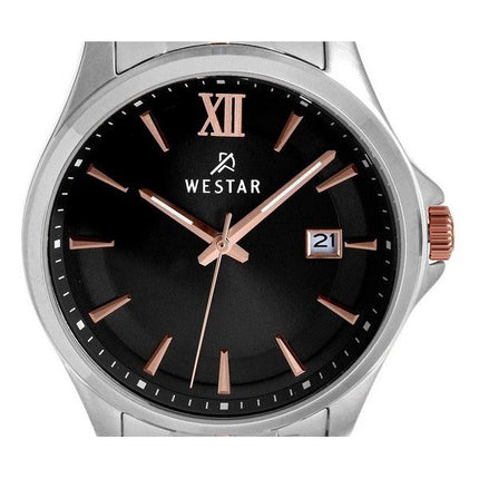 Reloj Westar Profile de acero inoxidable con esfera negra y cuarzo 50180SPN603 para hombre