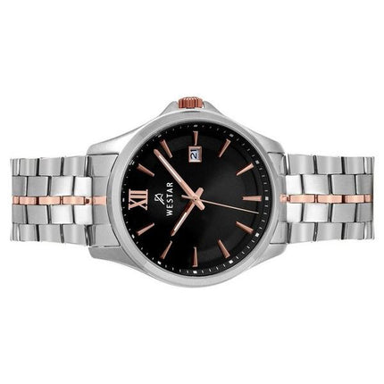 Reloj Westar Profile de acero inoxidable con esfera negra y cuarzo 50180SPN603 para hombre