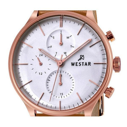 Reloj Westar Profile con correa de cuero y esfera plateada de cuarzo 50192PPN627 para hombre