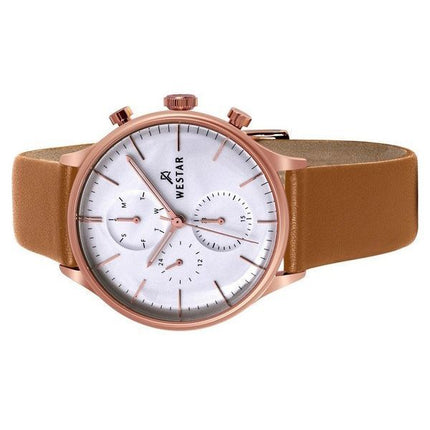 Reloj Westar Profile con correa de cuero y esfera plateada de cuarzo 50192PPN627 para hombre