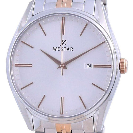 Westar Silver Dial Two Tone Stainless Steel Quartz 50210 SPN 607 Reloj para hombre