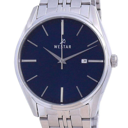 Westar esfera azul acero inoxidable cuarzo 50210 STN 104 reloj para hombre