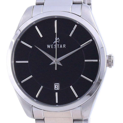 Westar, esfera negra, acero inoxidable, cuarzo 50213 STN 103, reloj para hombre