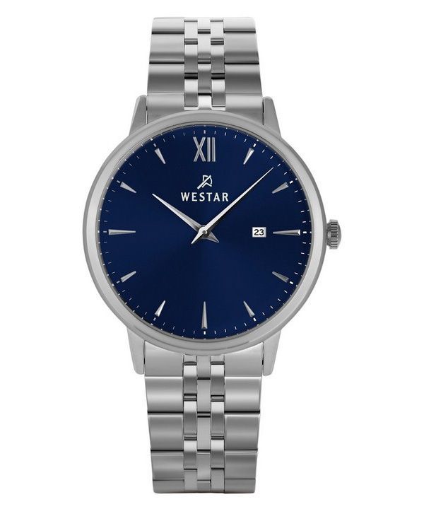 Reloj Westar Profile de acero inoxidable con esfera azul y cuarzo 50215STN104 para hombre