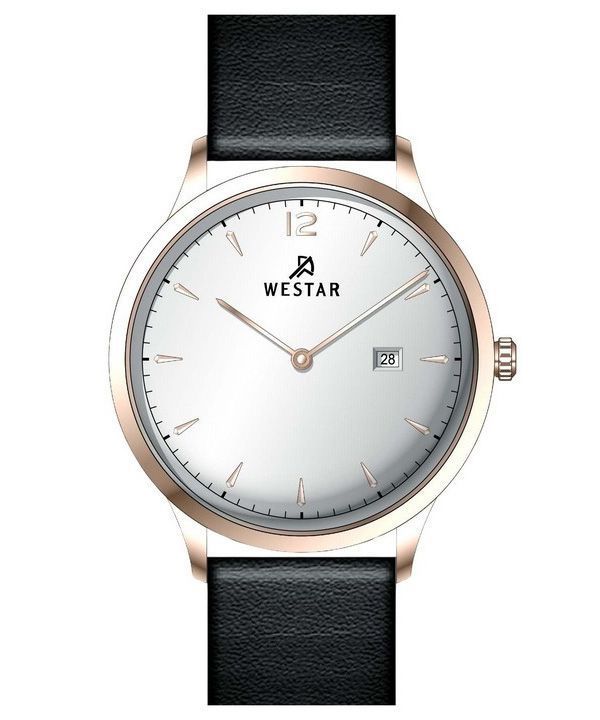 Reloj Westar Profile con correa de cuero y esfera plateada de cuarzo 50217PPN607 para hombre