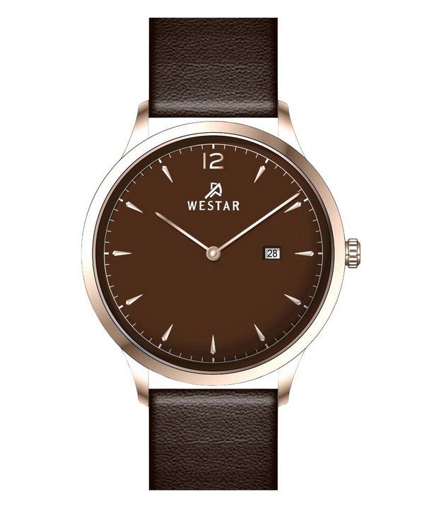 Reloj Westar Profile con correa de cuero y esfera marrón de cuarzo 50217PPN620 para hombre