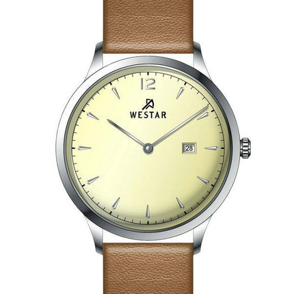 Reloj Westar Profile con correa de cuero y esfera color champán claro de cuarzo 50217STN182 para hombre